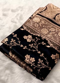 Radiant Fire Gold Banarasi Satin Silk Saree with Elegant Booti Work