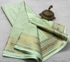 Buy Mysore Silk Saree in Royal Blue Micro Checks with Gold Zari Border and Star Buttas
