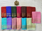 Buy Mysore Silk Saree in Royal Blue Micro Checks with Gold Zari Border and Star Buttas