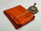 Orange Mysore crepe silk saree