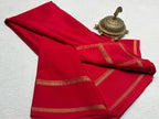 Red Mysore Silk Saree with Classic Zari Border