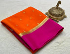 Orange & Rani Pink pure Mysore crepe silk sarees for wedding
