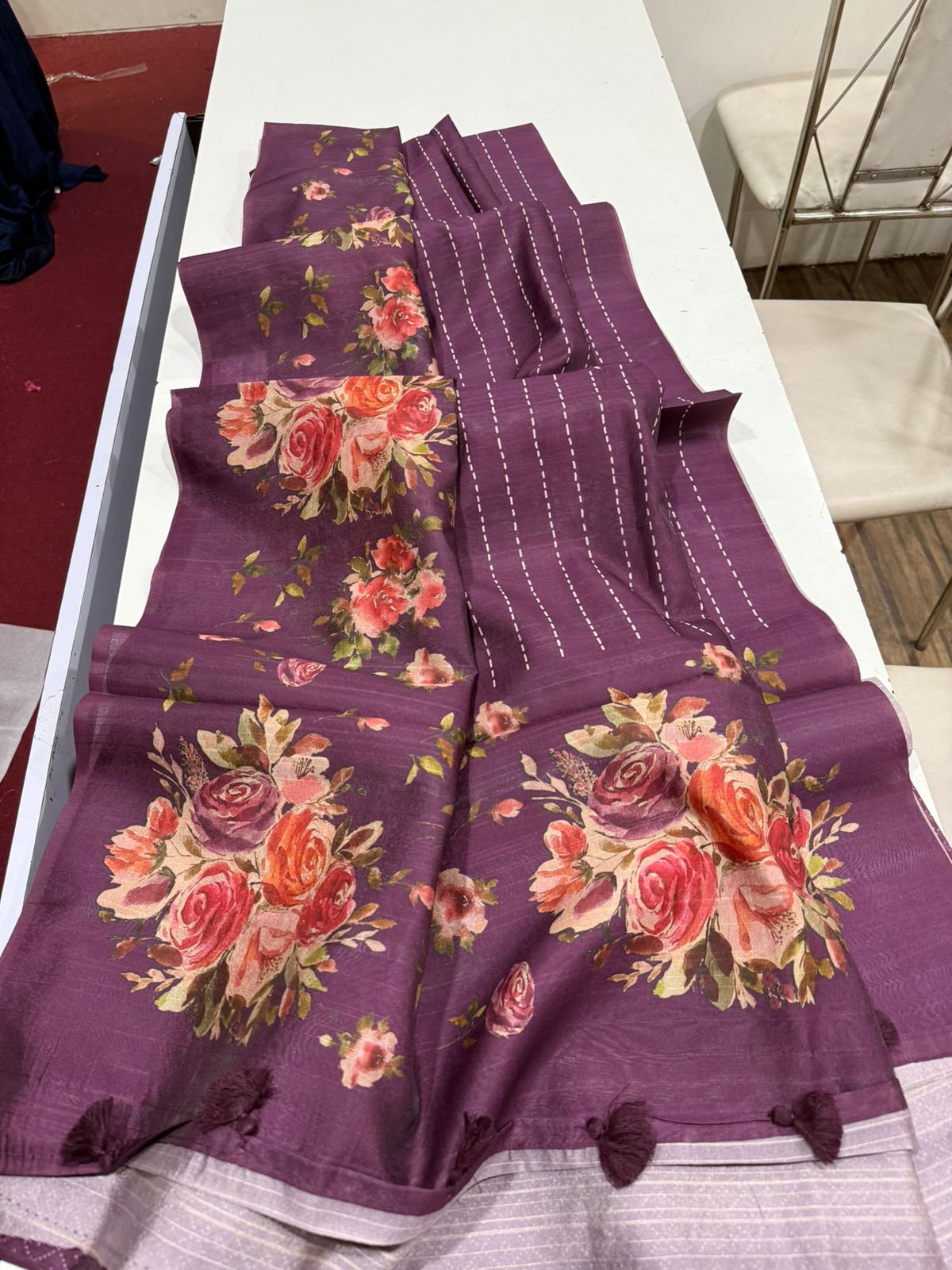 Tussar Floral Butta