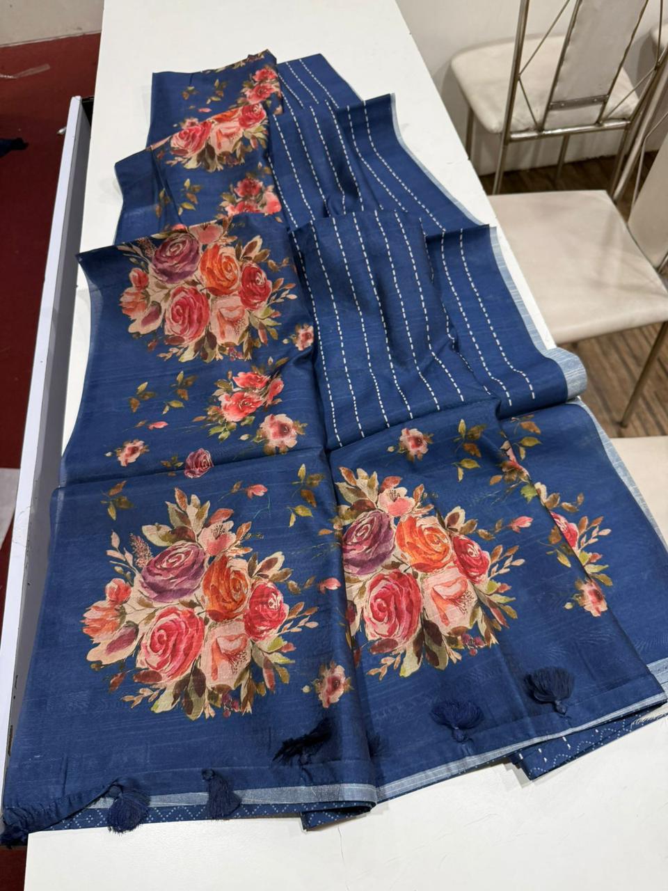Tussar Floral Butta