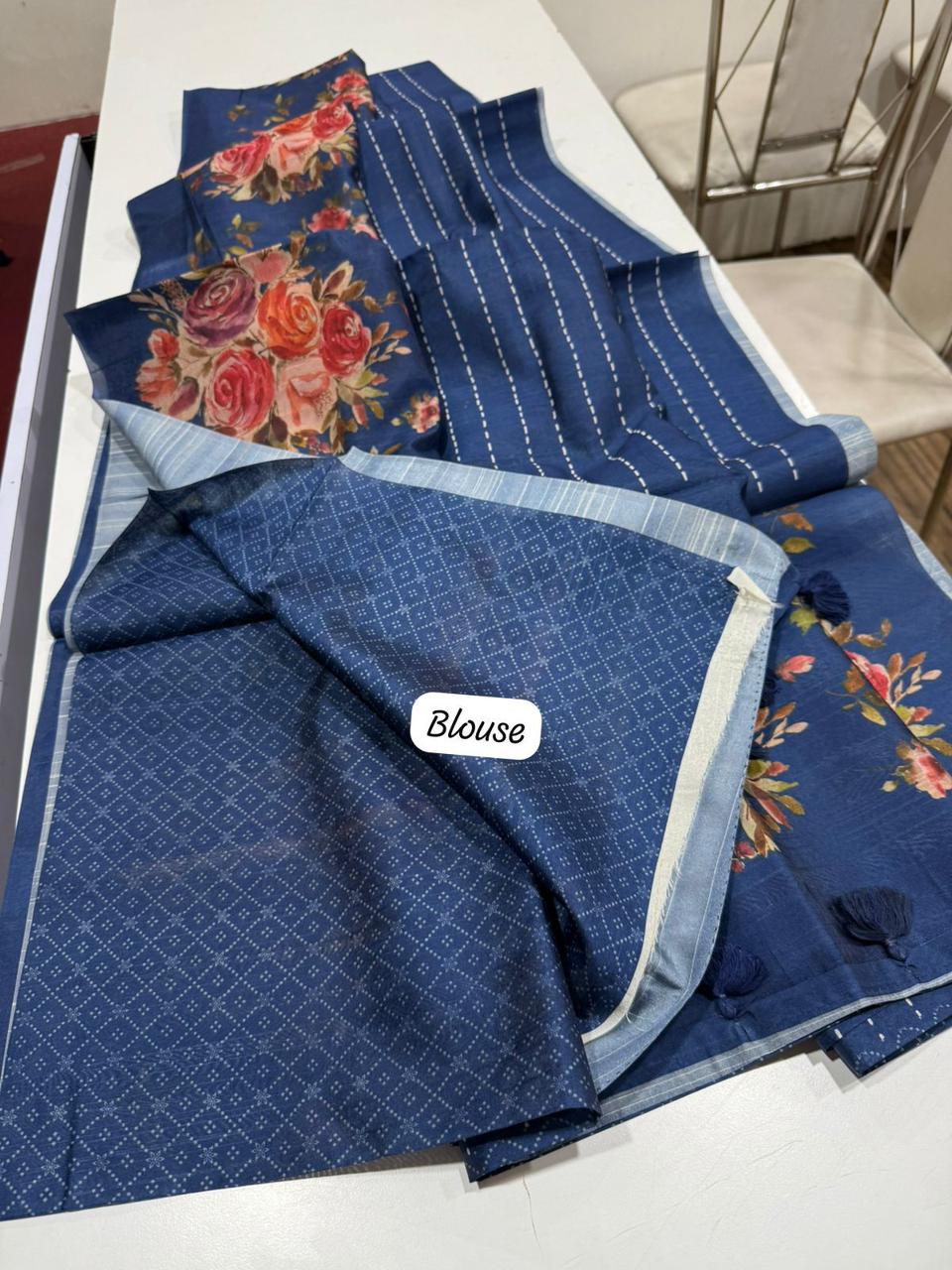 Tussar Floral Butta