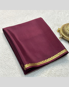 Maroon Color Mysore Silk Saree For Women's With Blouse Piece