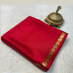 Red Women Silk Saree with Blouse Piece