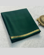 Small Border Green Mysore Silk Saree for women