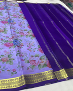Exclusive pure crepe printed mysore silk sarees
