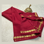 Red Women Silk Saree with Blouse Piece