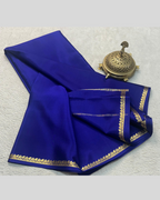 Navy Blue Mysore Crepe Silk Sarees with Blouse.