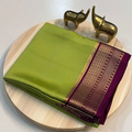 Pista Green and Wine Semi Mysore Silk Saree