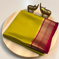 Mysore Silk Saree  Zari Pallu With Blouse - Light Green