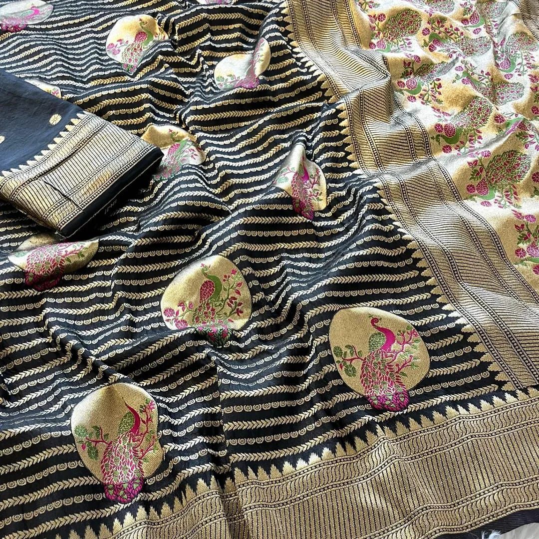 Khadi Peacock Meena Butta