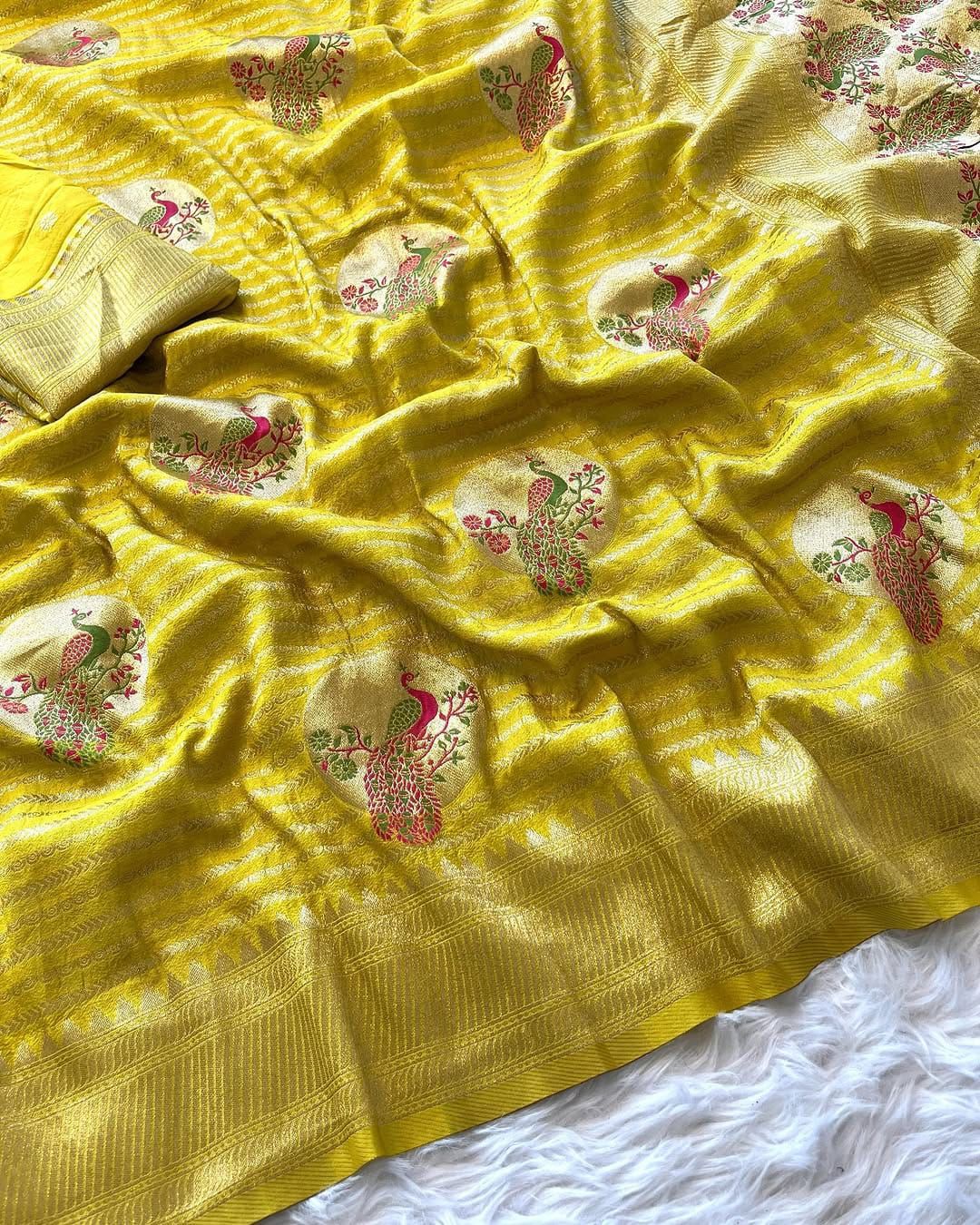 Khadi Peacock Meena Butta