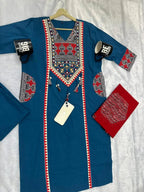 Premium Rich Azrak print  Cotton Suit Fabloom