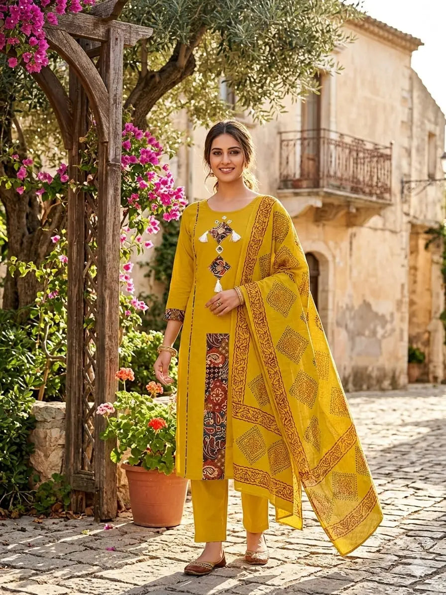 Premium Rich Azrak print Cotton Suits Fabloom