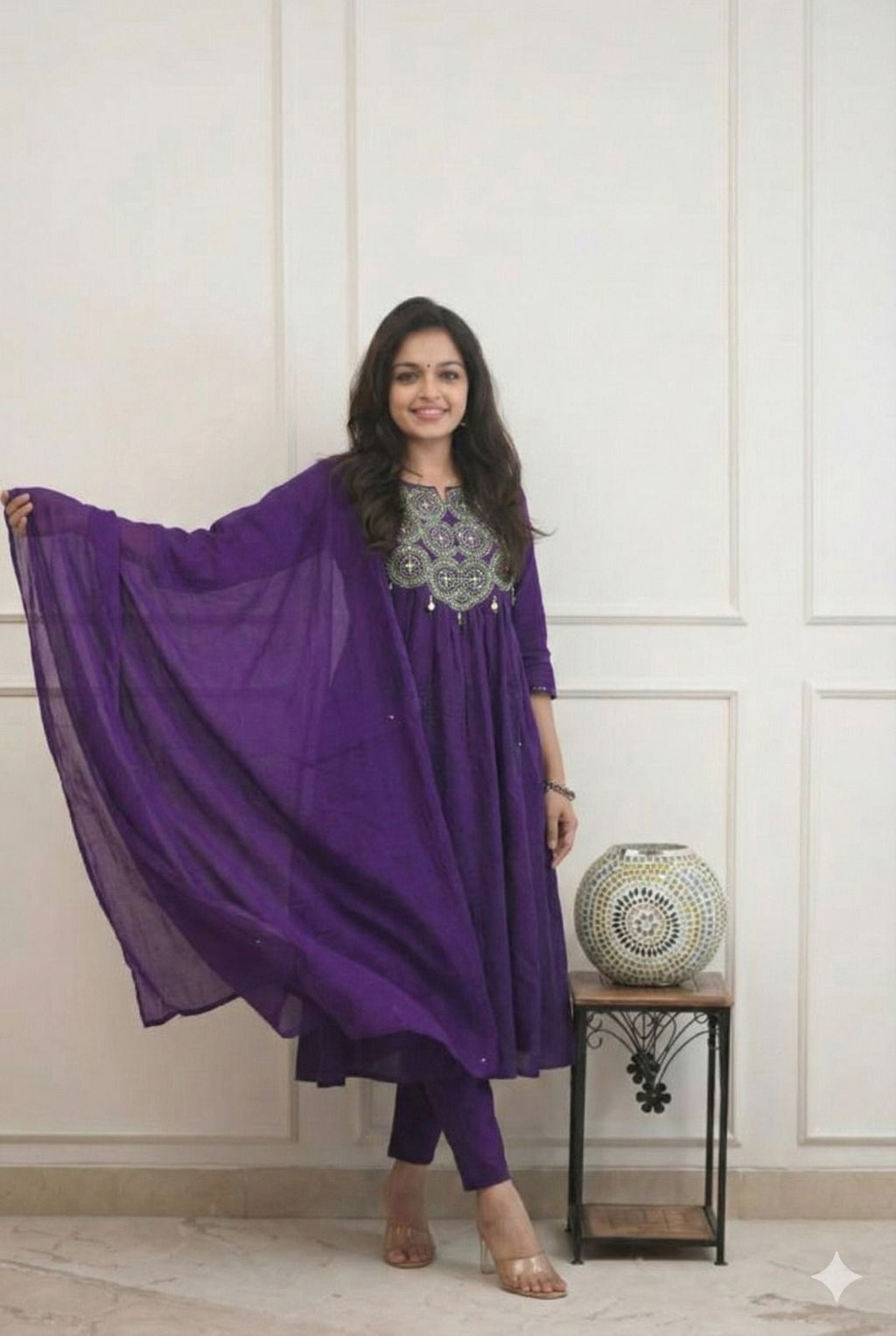 Embroidered Kurti Pant Combo for Office Wear | Fabloom Fabloom