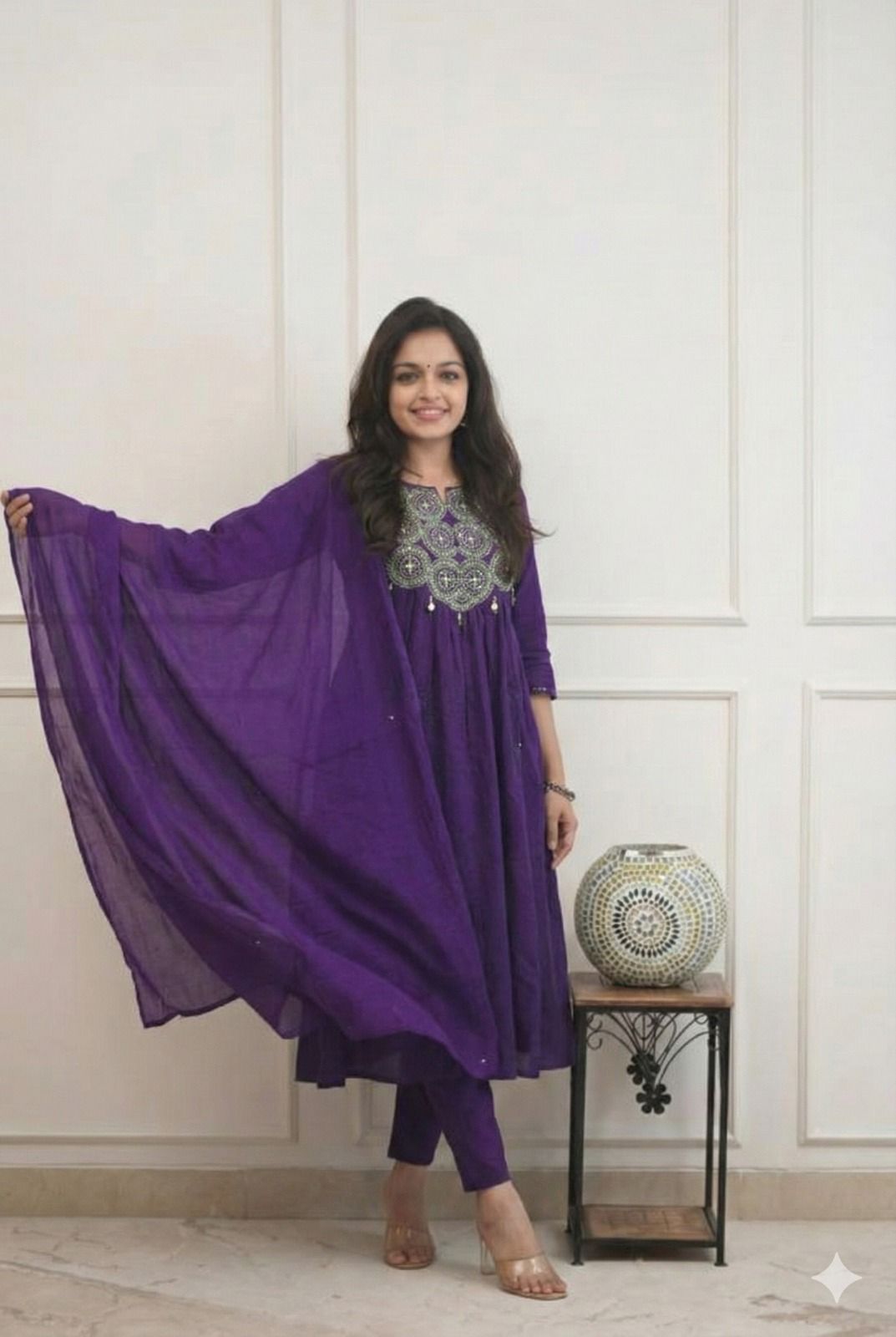 Embroidered Kurti Pant Combo for Office Wear | Fabloom Fabloom