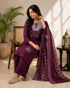 Embroidered Kurti Pant Combo for Office Wear | Fabloom Fabloom