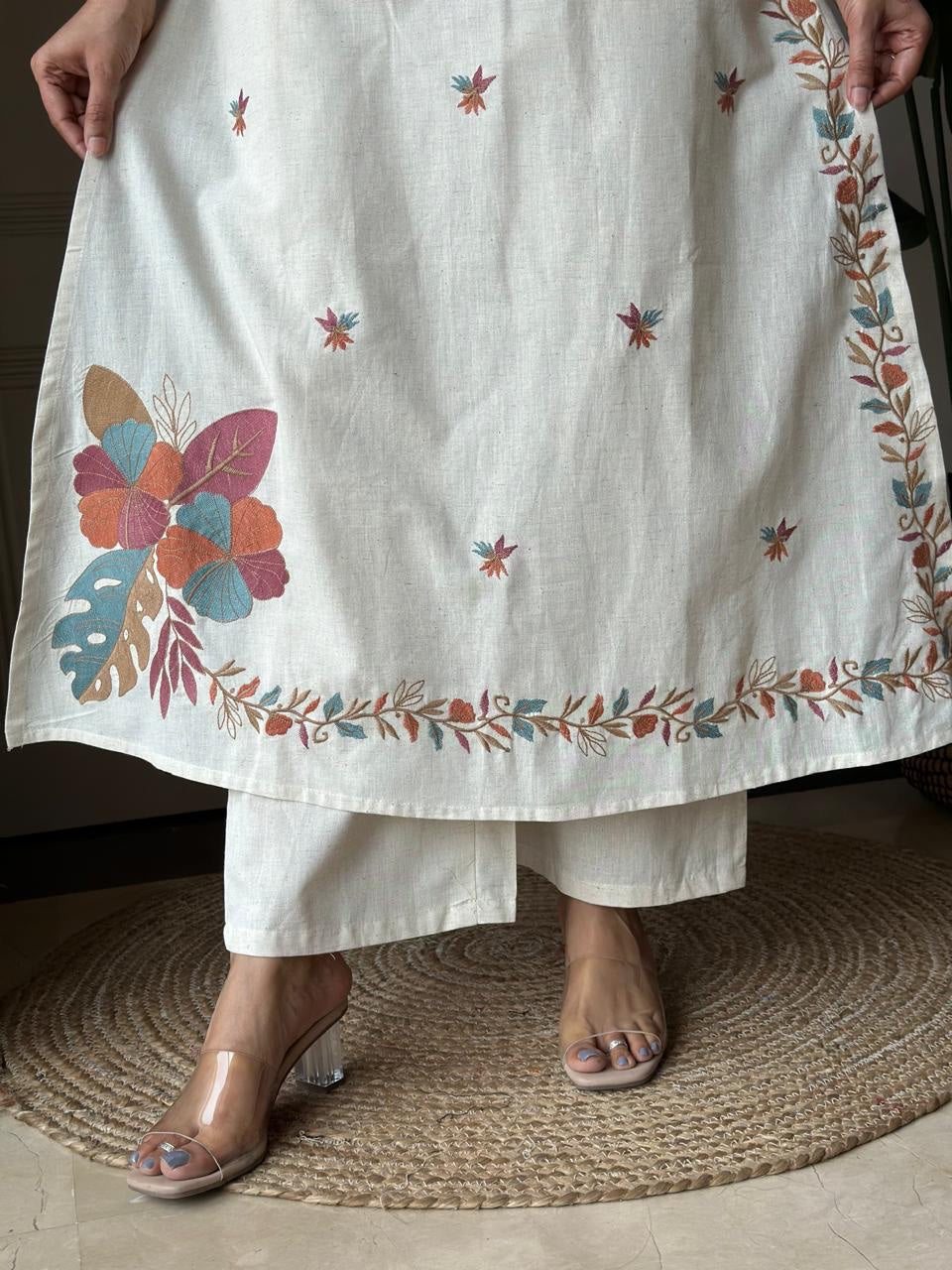 the sheer beautv of this sleeveless pant set A unique Fabloom