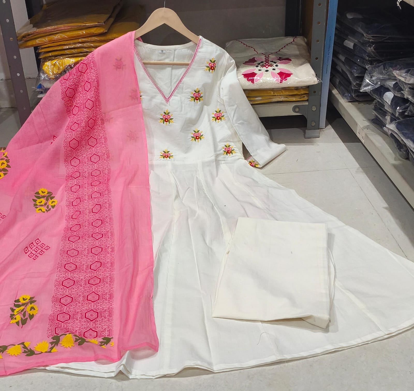 Anarkali Pant Dupatta Set Fabloom