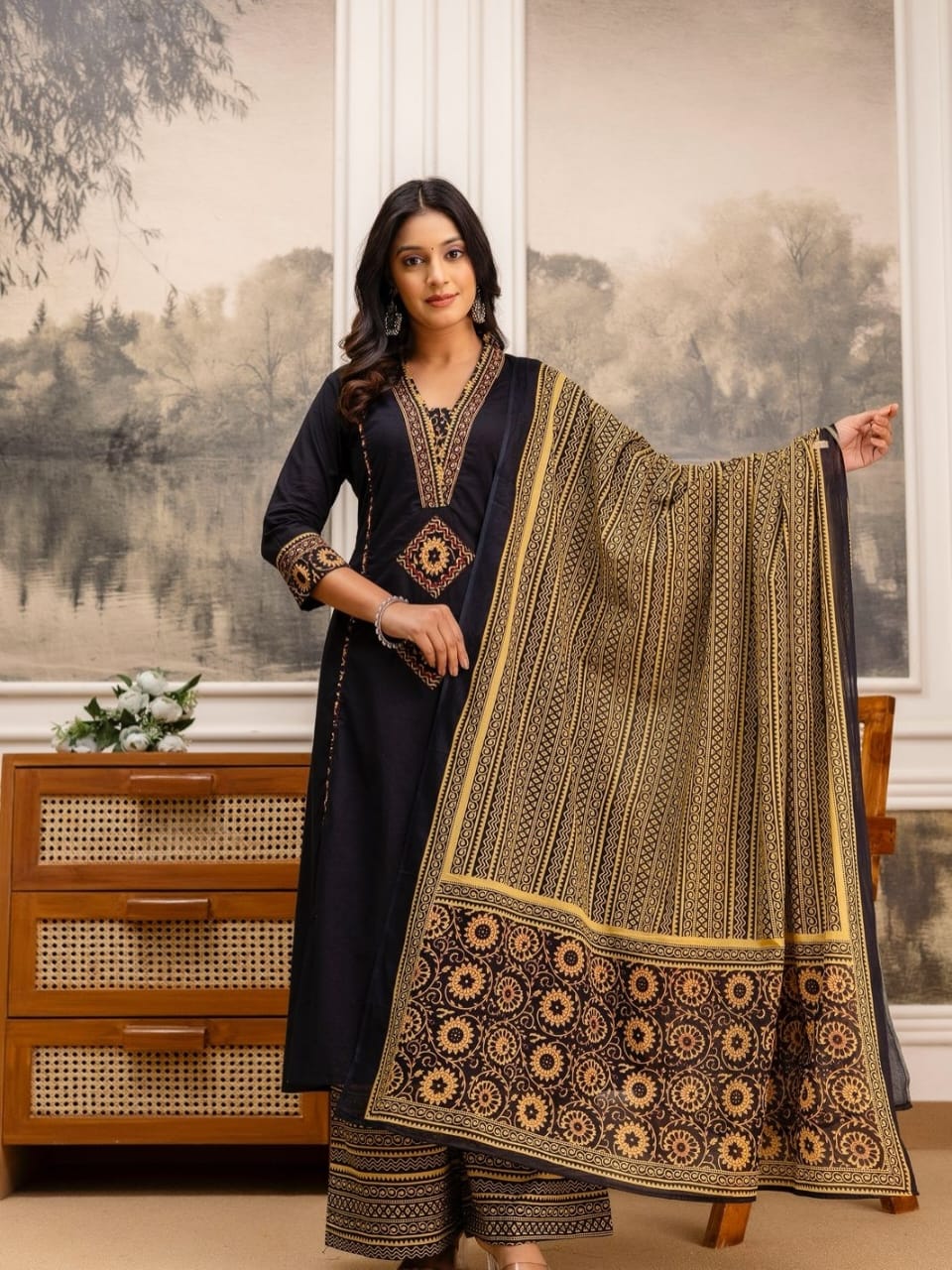 Pure fine Cotton fabric & Kurti with Pant with cotton Fabloom