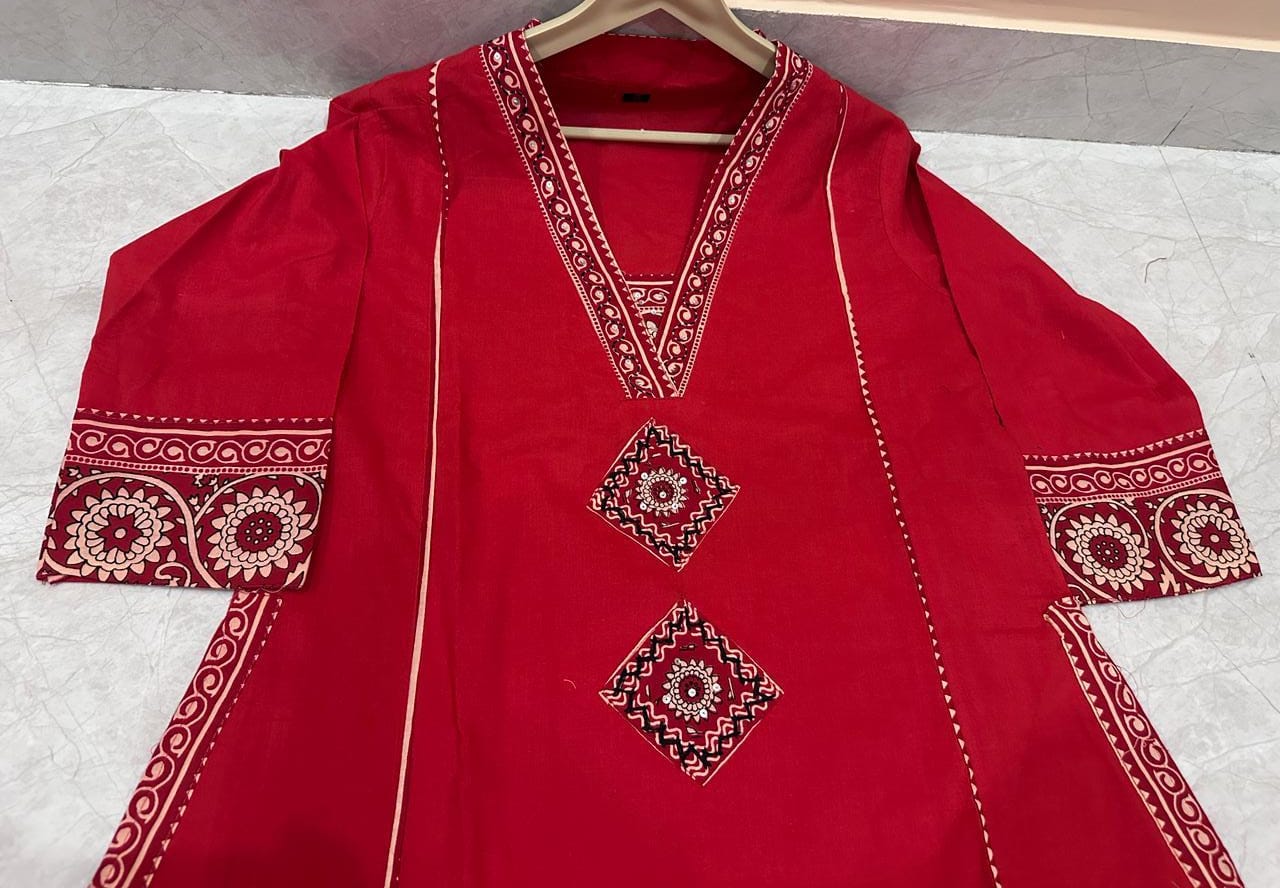Pure fine Cotton fabric & Kurti with Pant with cotton Fabloom