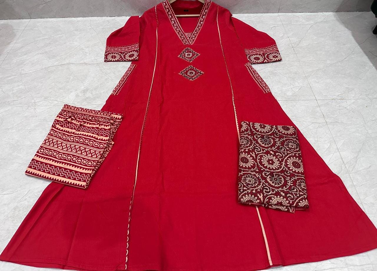 Pure fine Cotton fabric & Kurti with Pant with cotton Fabloom