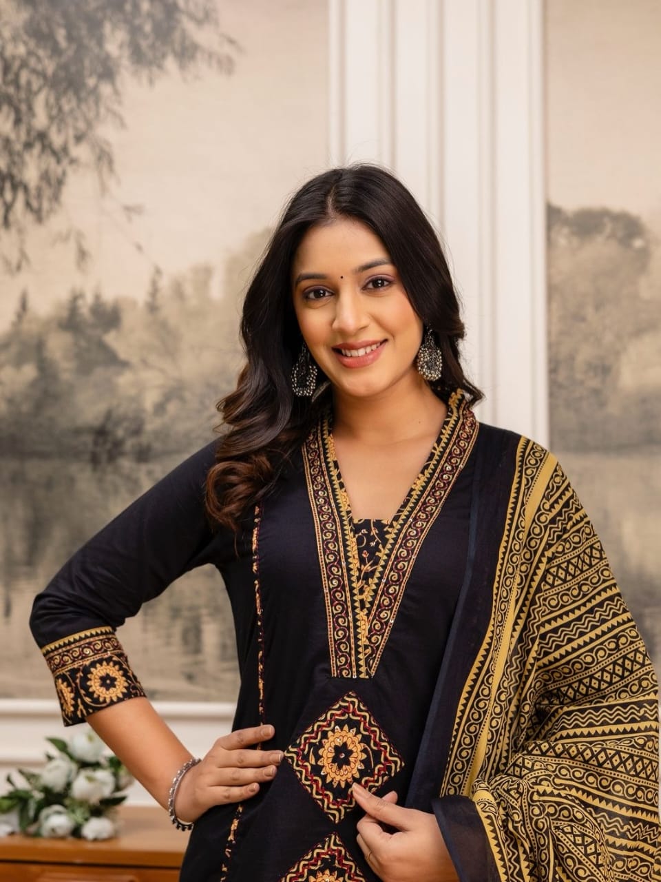 Pure fine Cotton fabric & Kurti with Pant with cotton Fabloom