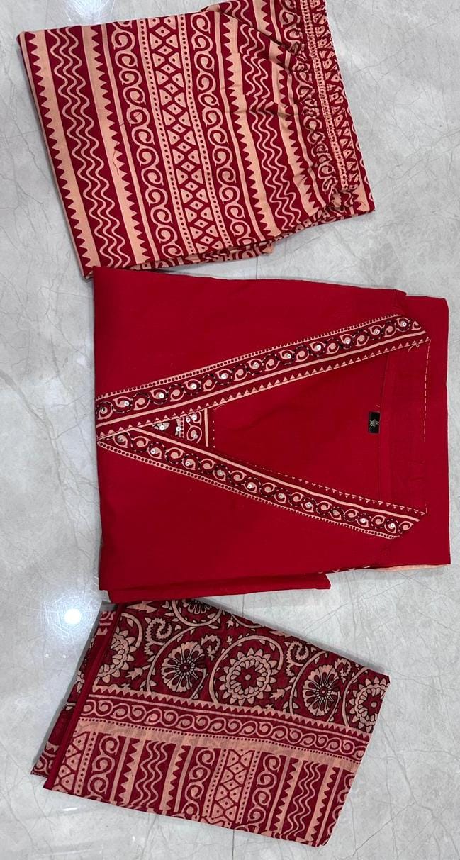 Pure fine Cotton fabric & Kurti with Pant with cotton Fabloom