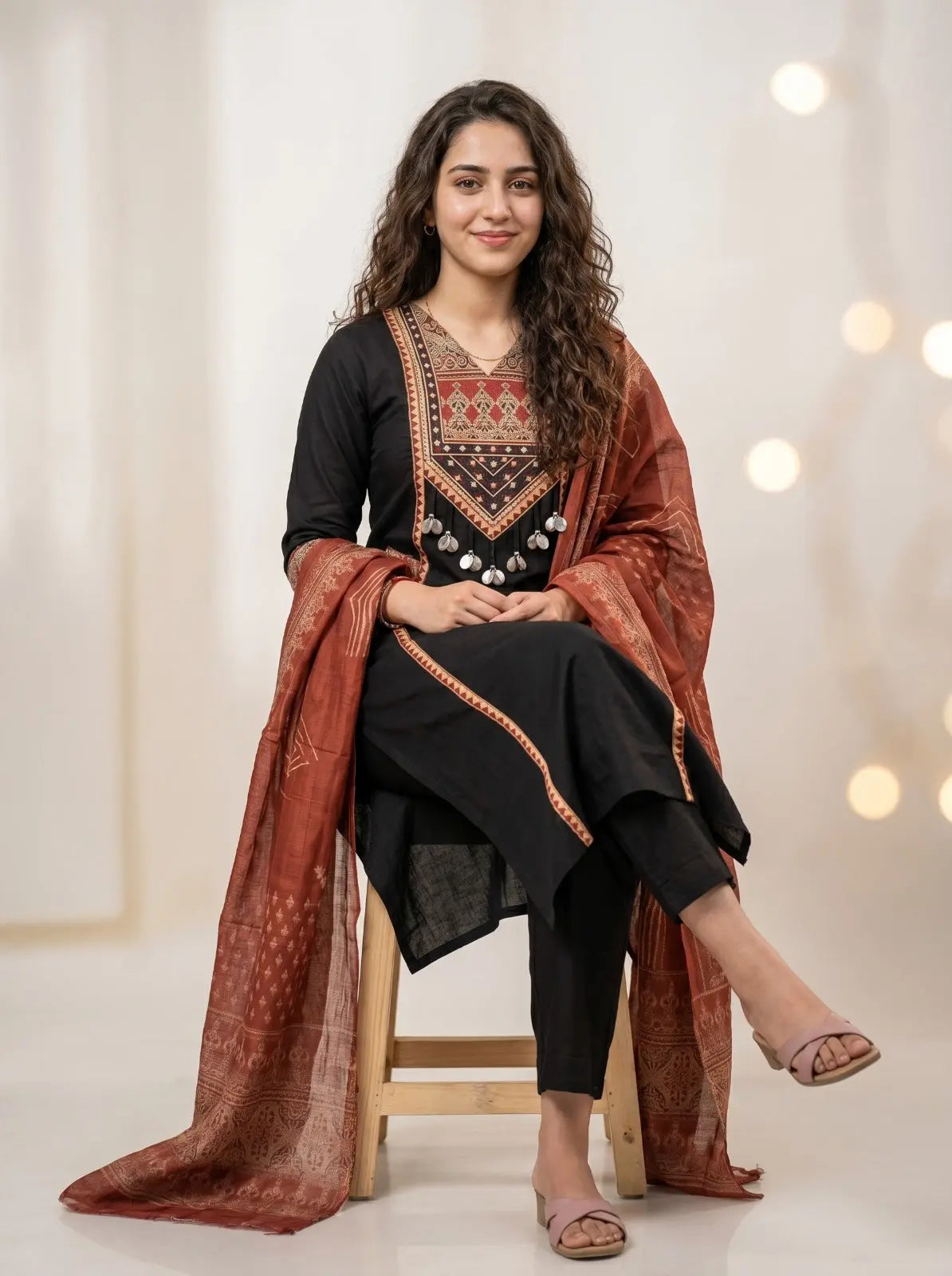 Premium Rich Azrak print  Cotton Suit Fabloom