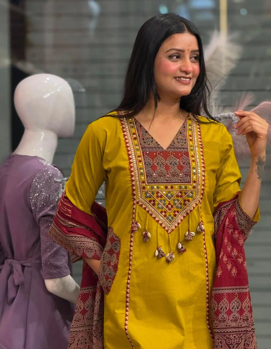 Premium Rich Azrak print  Cotton Suit Fabloom