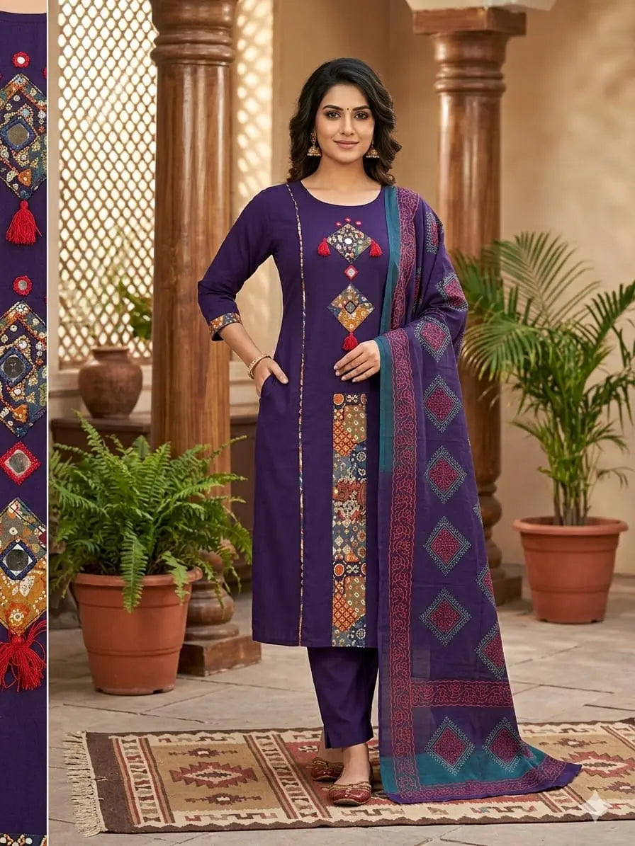 Premium Rich Azrak print Cotton Suits Fabloom