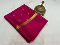 Elegant Rani Pink Pure Mysore Soft Silk Saree with Gold Zari Butti Work