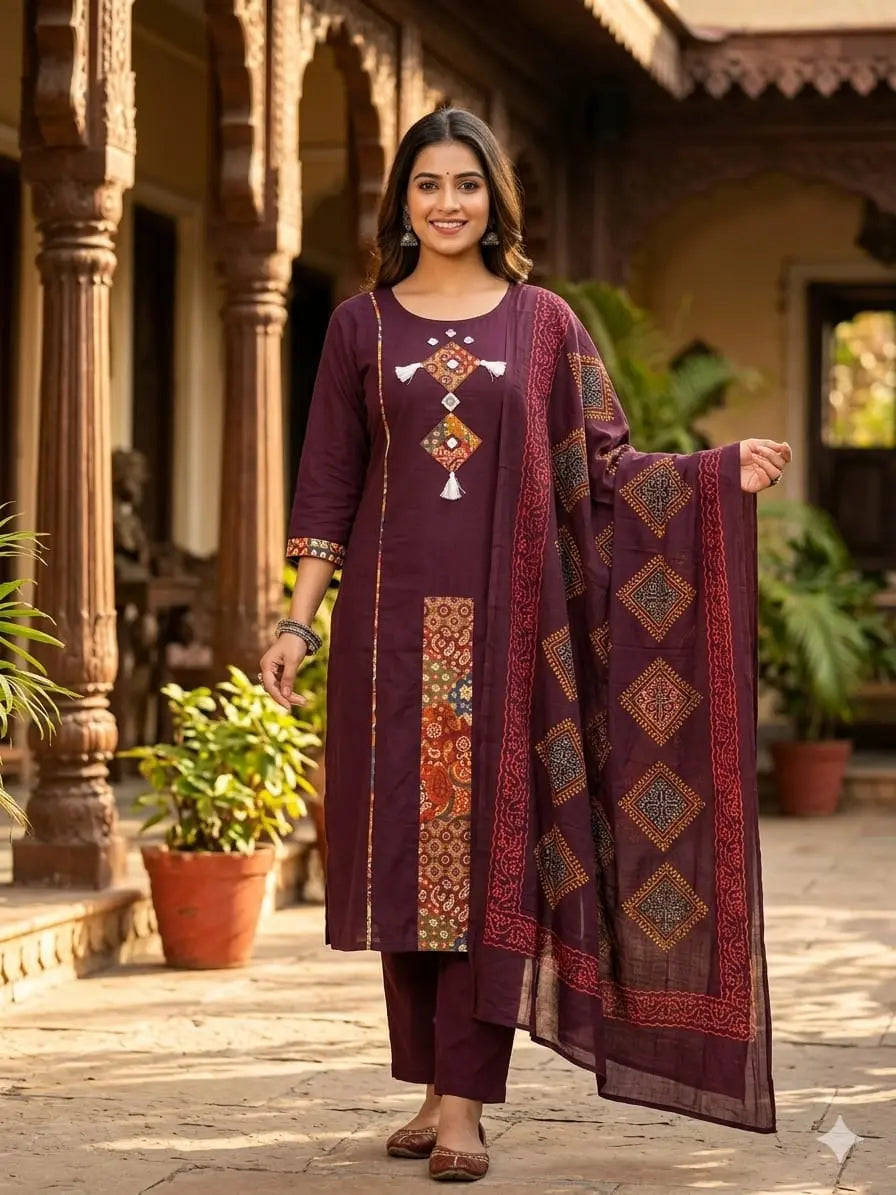 Premium Rich Azrak print Cotton Suits Fabloom