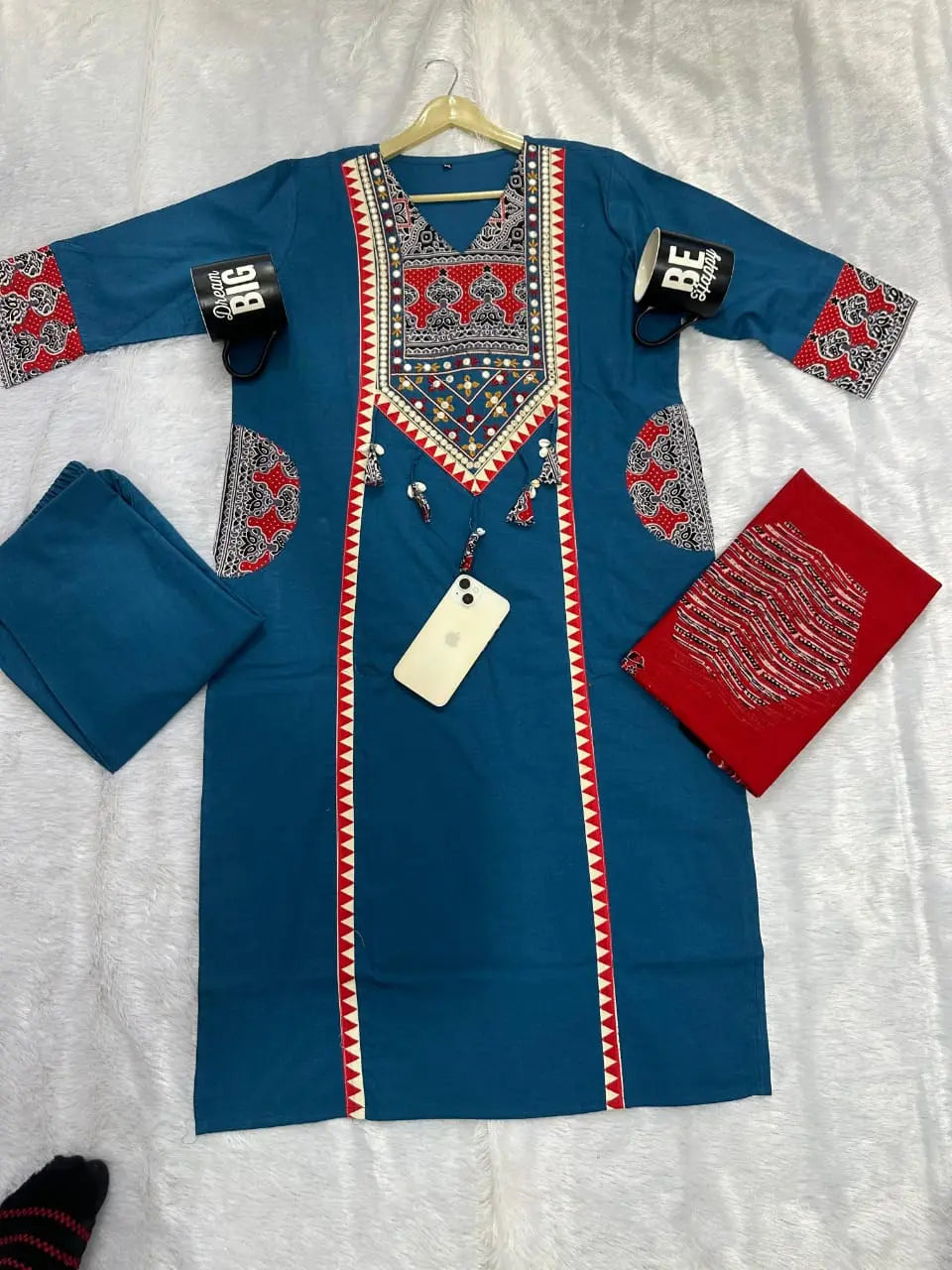 Premium Rich Azrak print  Cotton Suit Fabloom