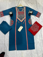 Premium Rich Azrak print  Cotton Suit Fabloom