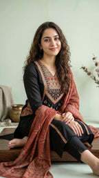Premium Rich Azrak print  Cotton Suit Fabloom