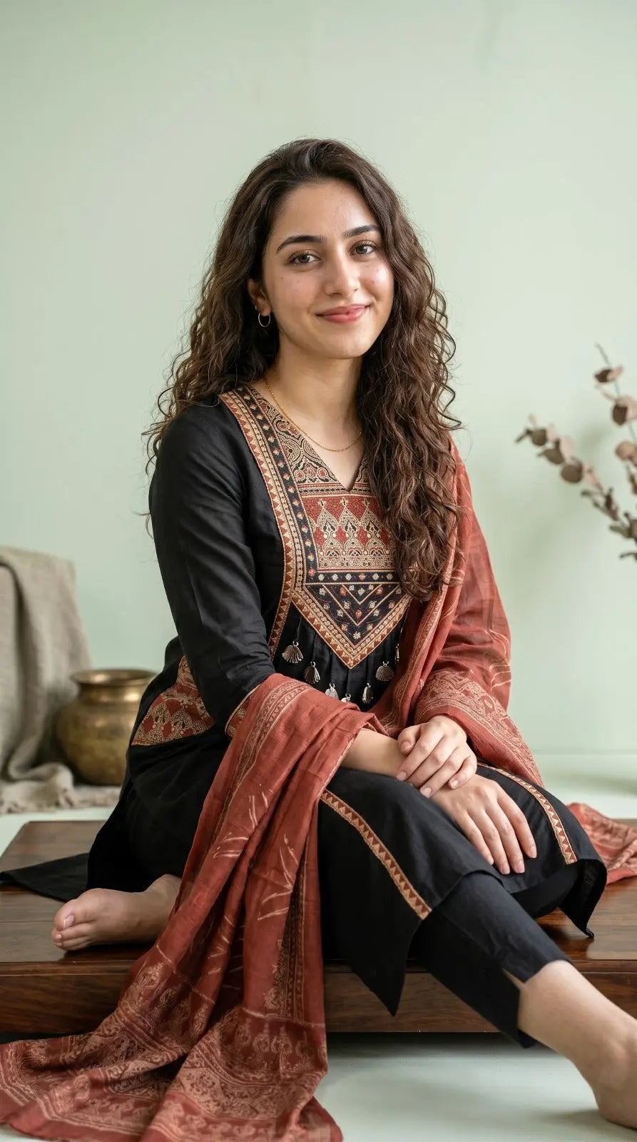 Premium Rich Azrak print  Cotton Suit Fabloom