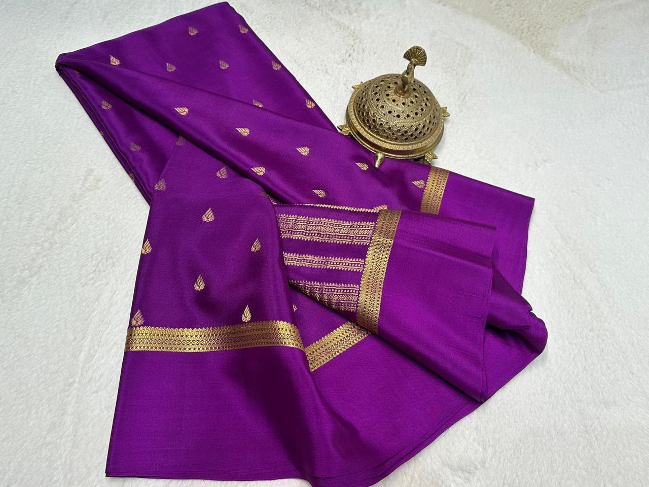 Royal Purple Silk Saree for Wedding & Festive Wear